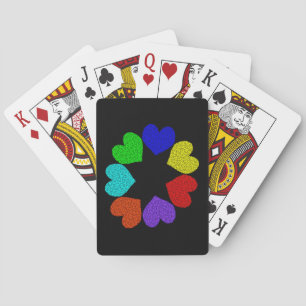 Baralho Floral Rainbow Love Corações Jogando Cartões