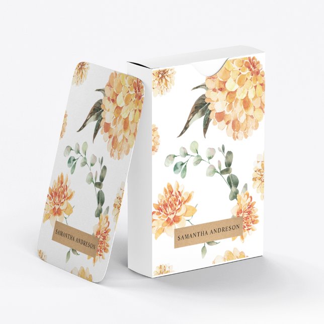 Baralho Flores Amarelas Modernas e Presente Personalizado  (Criador carregado)