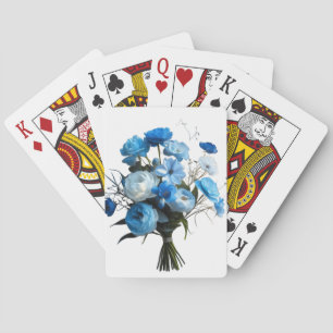Baralho Flores Azul e Branca