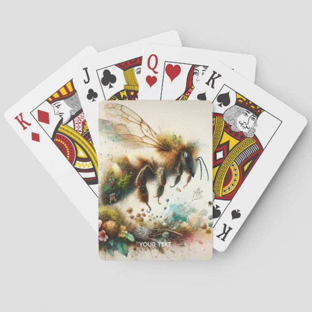Baralho Flores de Aquarela de Abelhas Fantasy (Verso)