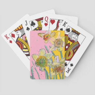 Baralho Flores de Aquarelas Primavera amarelo-nariz-Daffod