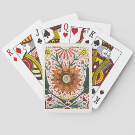 Baralho Flores de Girassol Simétricos Pintados à Mão
