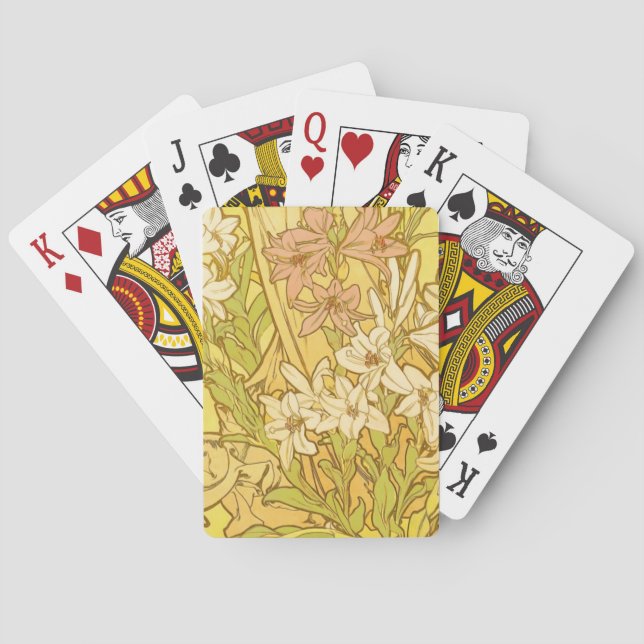 Baralho Flores de lírio Art Nouveau de Alfonse Mucha (Verso)