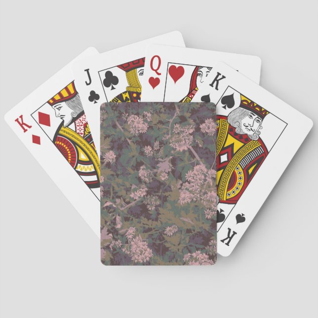 Baralho Flores, folhas e camuflagem (Verso)
