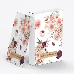 Baralho Flores Modernas de Pastel e Presente Personalizado
