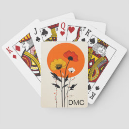 Baralho Flores Vermelhas e Amarelas com Sol