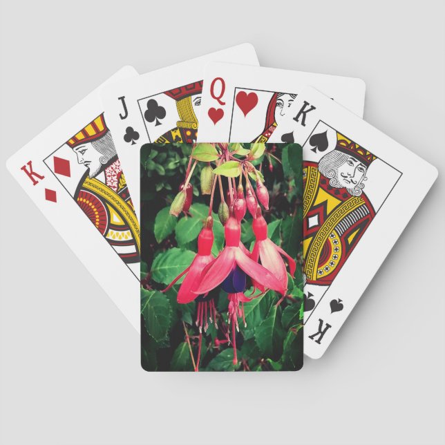 Baralho Flores vermelhas e roxas (Verso)