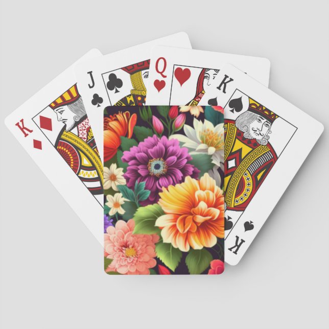 Baralho Flores vívidas coloridas (Verso)
