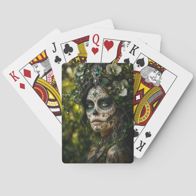 Baralho Floresta Esmeralda Calavera – Botânica Verde (Verso)