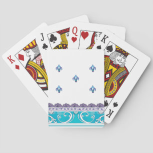 Baralho Fluer De Lis Blue Swirl Design