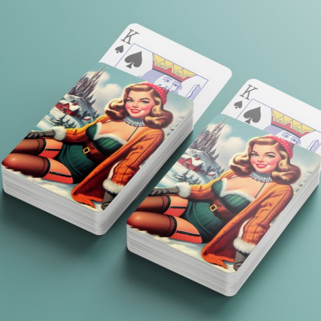 Baralho Fofa Pin-up de Inverno Retro (Criador carregado)