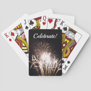 Baralho Fogos de artifício brancos e Dourados I Celebraç