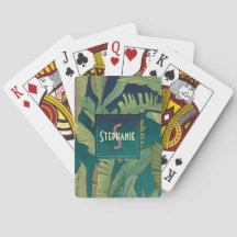 Folhas de Palma Elegantes no Monograma de Aquarela