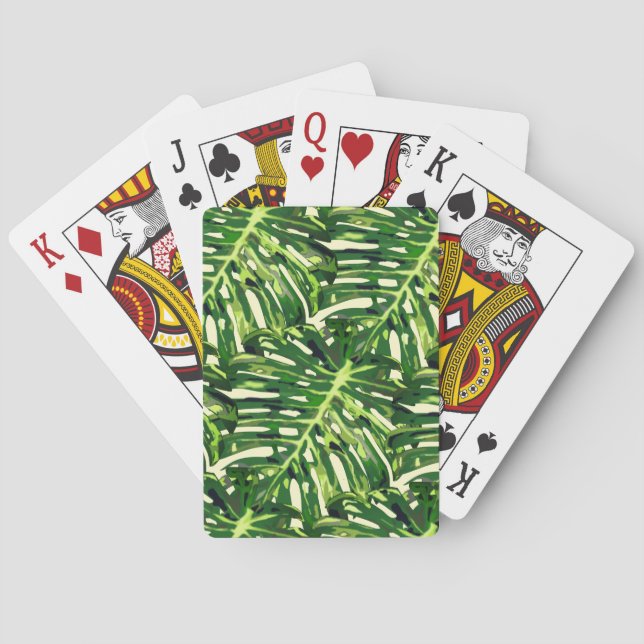 Baralho Folhas Tropicais Jogando Cartões Presentes (Verso)