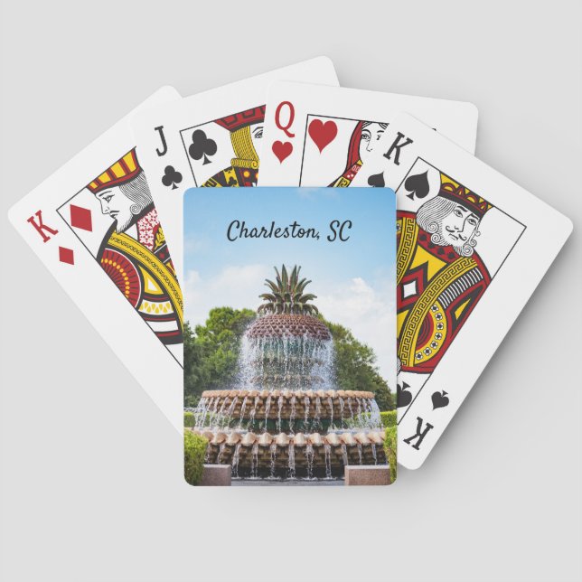 Baralho Fonte de ananás em Charleston, SC (Verso)