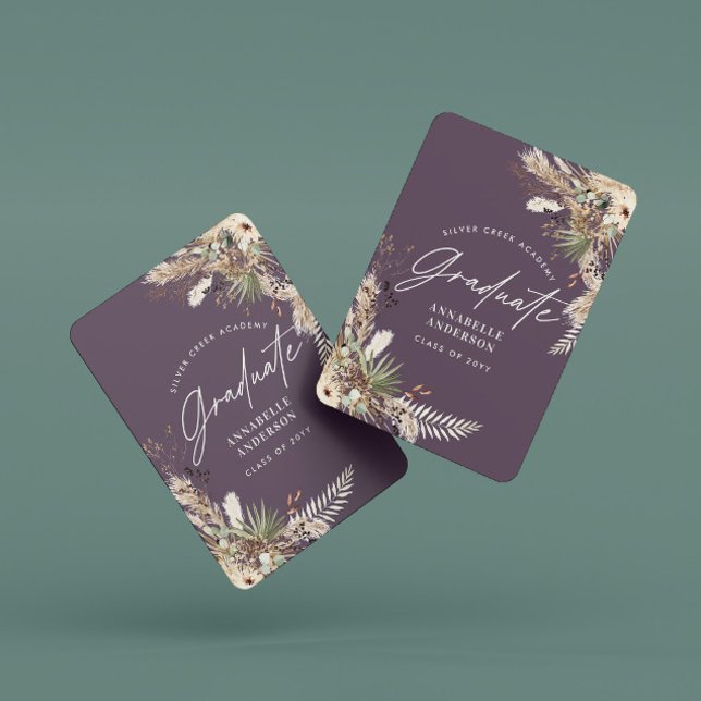 Baralho Formando pampas eucalyptus elegante roxo moderno (Criador carregado)