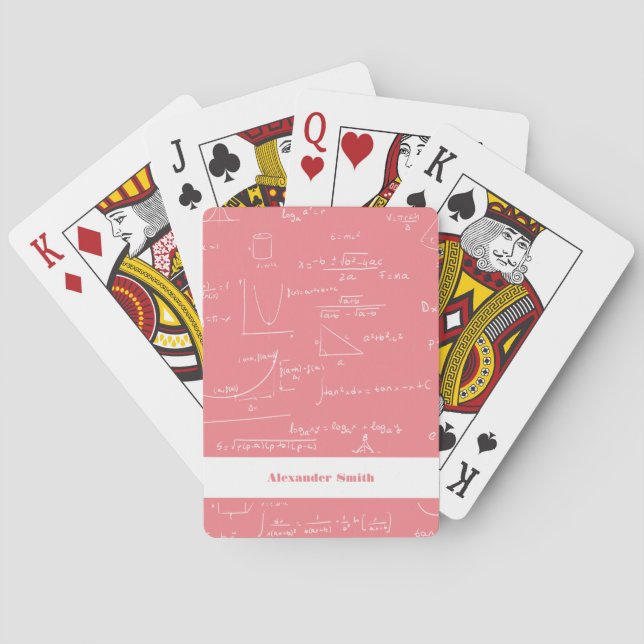Baralho Fórmulas de Matemática Personalizada, Cor-de-Rosa  (Verso)