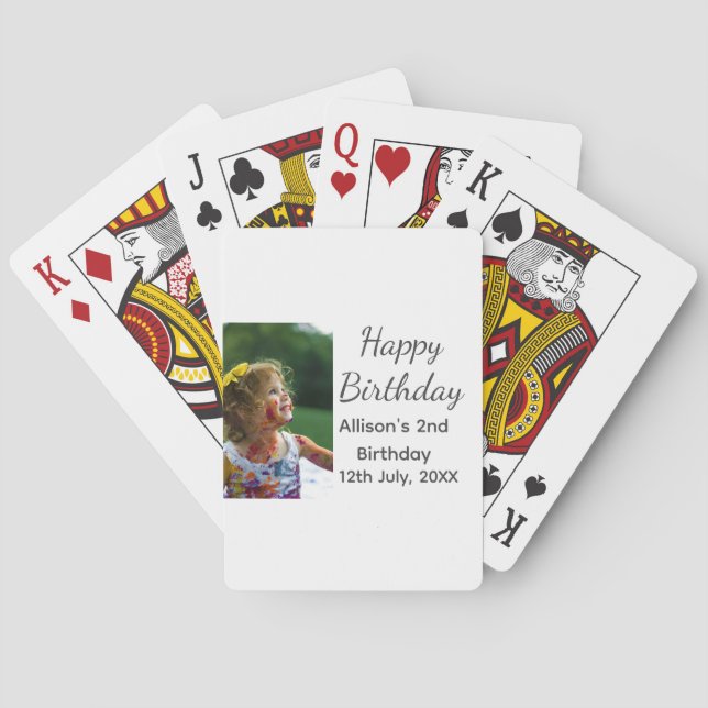 Baralho Foto: Apelido clássico moderno data feliz aniversá (Verso)