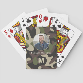 Baralho Foto da Camuflagem Militar Monograma Personalizar