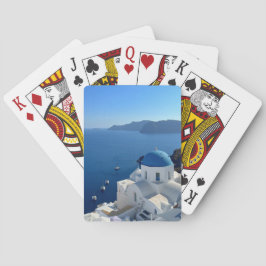 Baralho Foto da Igreja Grécia Azul Domingos Santorini