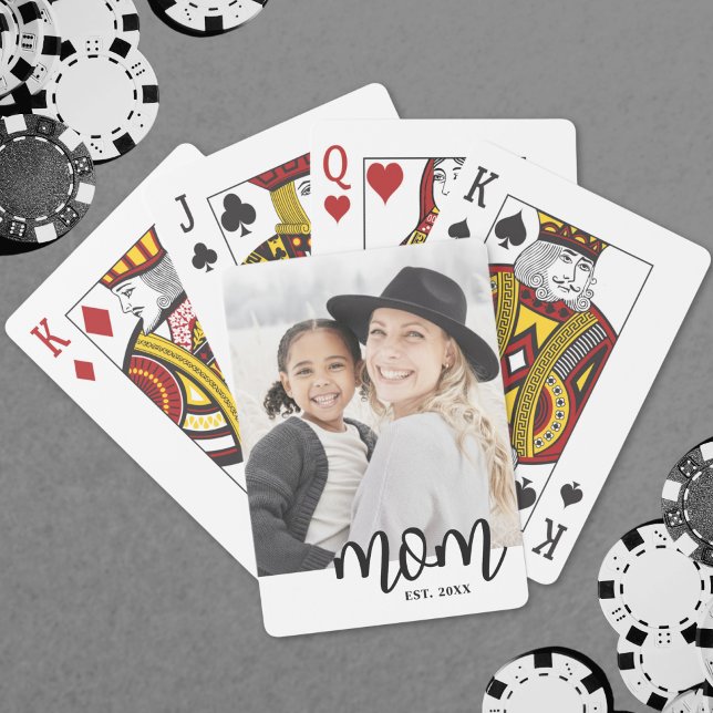 Baralho Foto da Mamãe Dia das Mães (Mom Established Mother's Day Gift Poker Cards)