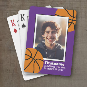 Baralho Foto de basquete adiciona seu nome - Pode editar r