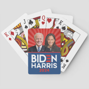 Baralho Foto de Biden Harris - 2024 star - Azul Branco Ver