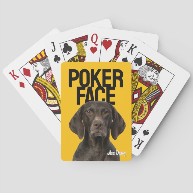 Baralho Foto de Cachorro Personalizada Poker Face (Verso)