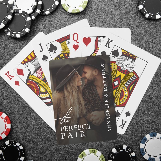 Baralho Foto de Casamento do Casal Perfeito (Perfect Pair Wedding Photo Poker Cards)