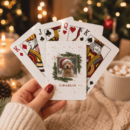 Baralho Foto de Natal Personalizada do Animal de Estimação