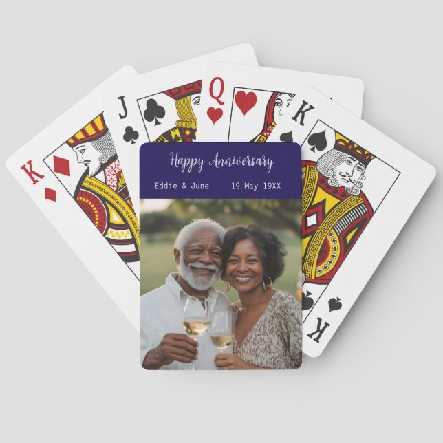 Baralho Foto do aniversário Cartões de pôquer modernos Mar (Verso)