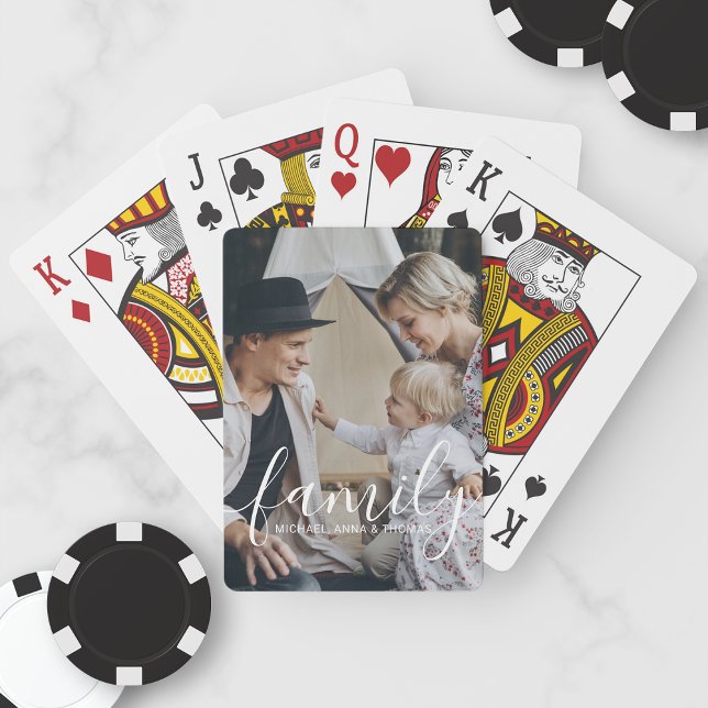 Baralho Foto personalizada da família com nome personaliza (Criador carregado)