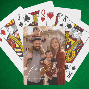 Baralho Foto personalizada da família com texto personaliz