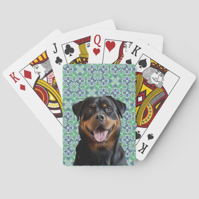 Baralho Foto Personalizada de Cachorro Pet com Padrão de M (Verso)