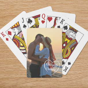 Baralho Foto Personalizada de Coração de Amor de Casal
