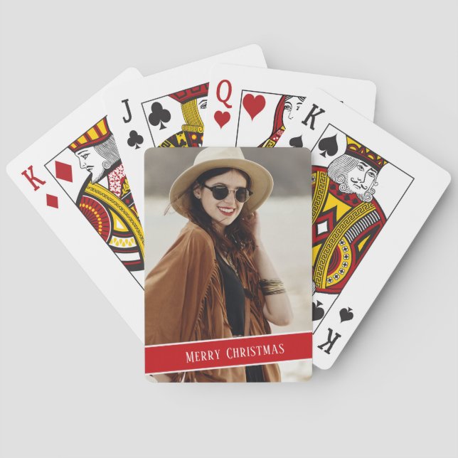 Baralho Foto personalizada e Natal de texto (Verso)