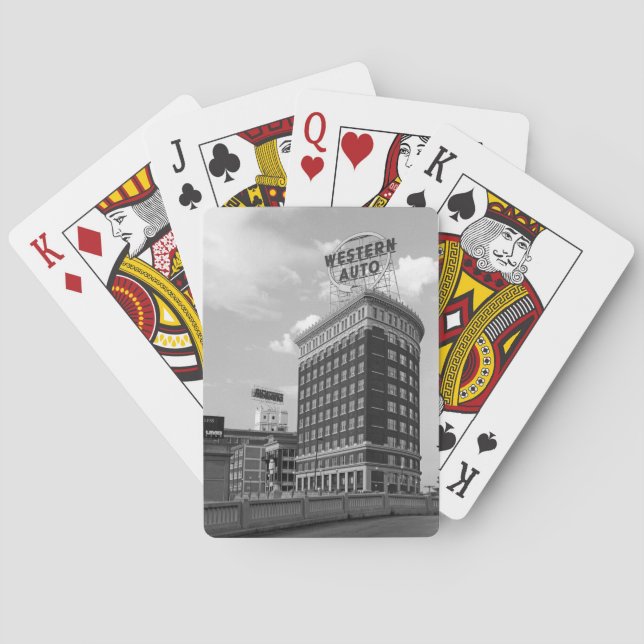 Baralho Foto preta & branca da auto arquitetura ocidental (Verso)