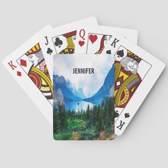 Baralho Fotografia da Cena Natureza, Montanhas Rusticais (Verso)