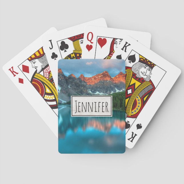 Baralho Fotografia de paisagem Cena Montanha e Lago (Verso)