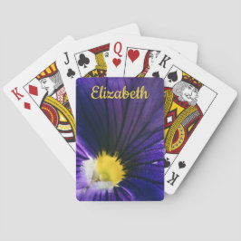 Baralho Fotografia macro pansy púrpura floral elegante