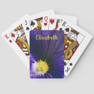 Baralho Fotografia macro pansy púrpura floral elegante