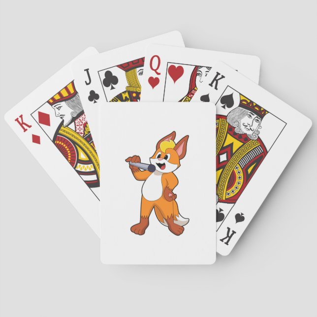 Baralho Fox como Cantor com Microfone (Verso)