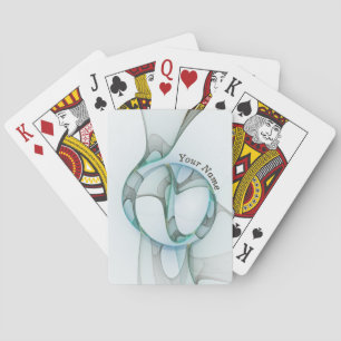 Baralho Fractal Art Blue Turquoise Cinza