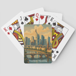Baralho Frankfurt Alemanha Skyline Viagens vintage