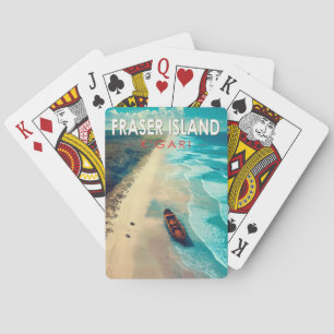 Baralho Fraser Island K'gari Austrália Viagem Art Vintage