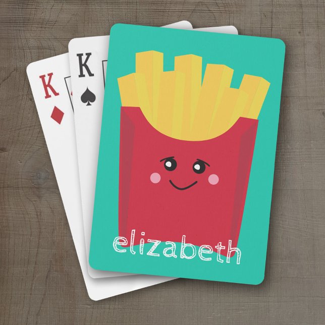 Baralho Fritas Francesas Cute Kawaii com Nome Personalizad (Personalized Playing Cards)