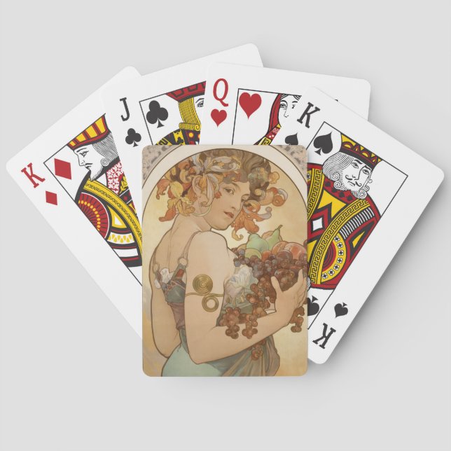 Baralho Fruta (Art Nouveau) (Retrato feminino) (Frutas) (Verso)