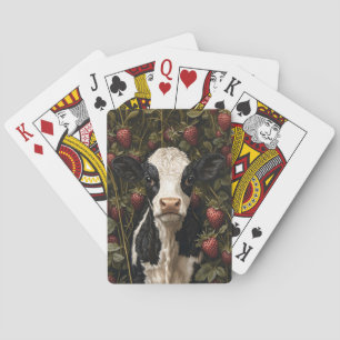 Baralho Fundo Adorável de Morango de Vaca
