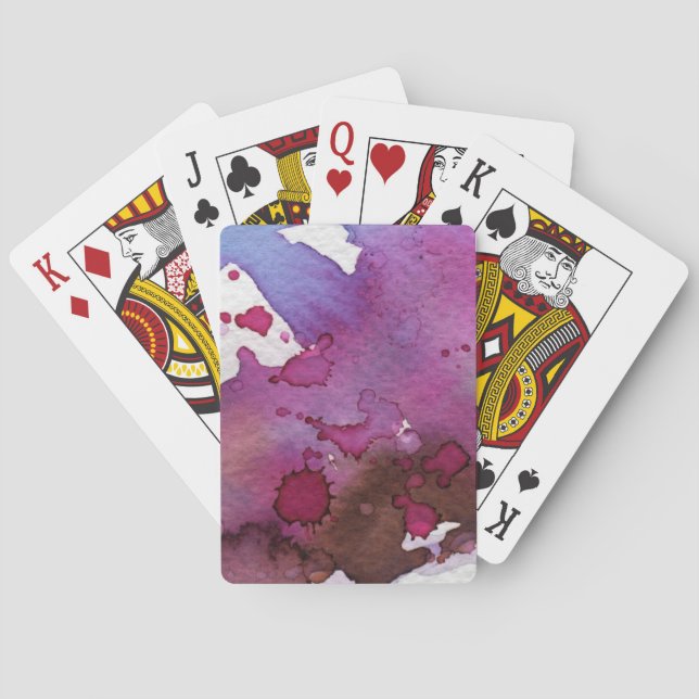Baralho Fundo roxo da aguarela (Verso)