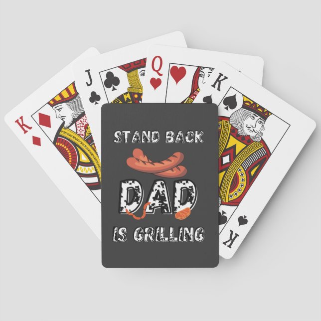 Baralho Funny Father"s Day Stand Back Dad Is Grilling  (Verso)